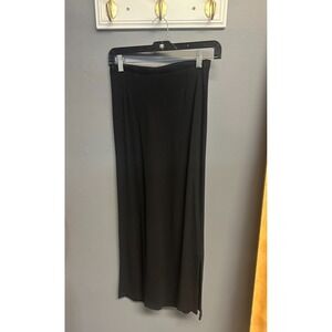 Vintage Clio 90s Midi Skirt Size S Black Whimsigoth Grunge Vamp Witchy Side Slit